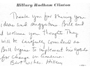 criture Hillary Ridham Clinton